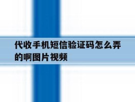 代收手机短信验证码怎么弄的啊图片视频