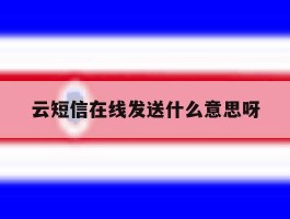 云短信在线发送什么意思呀