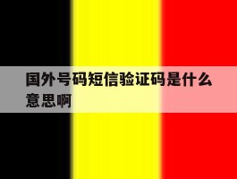 国外号码短信验证码是什么意思啊
