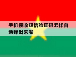手机接收短信验证码怎样自动弹出来呢