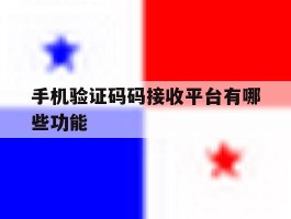 手机验证码码接收平台有哪些功能