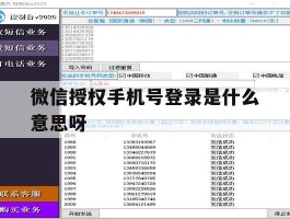 微信授权手机号登录是什么意思呀