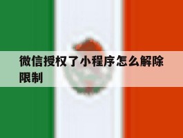 微信授权了小程序怎么解除限制