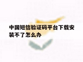 中国短信验证码平台下载安装不了怎么办