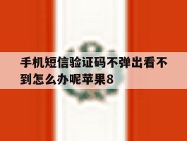 手机短信验证码不弹出看不到怎么办呢苹果8