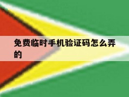 免费临时手机验证码怎么弄的