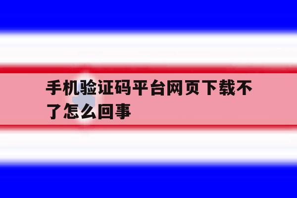 手机验证码平台网页下载不了怎么回事 手机验证码平台网页下载不了怎么回事