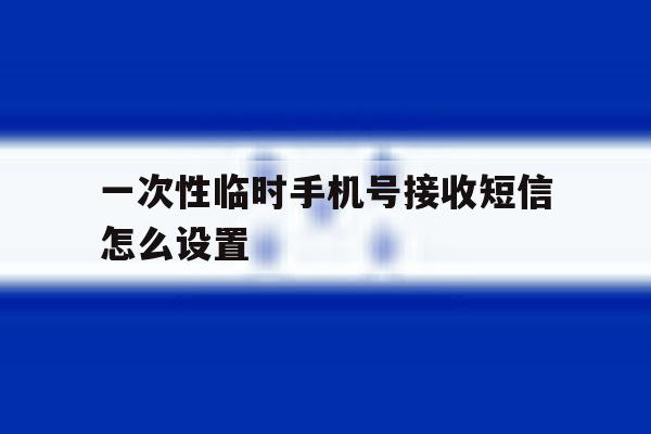 一次性临时手机号接收短信怎么设置 一次性临时手机号接收短信怎么设置
