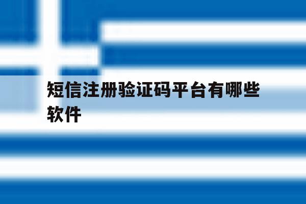 短信注册验证码平台有哪些软件