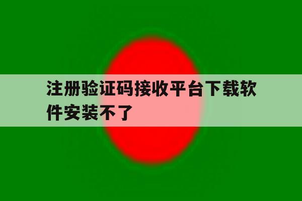 注册验证码接收平台下载软件安装不了
