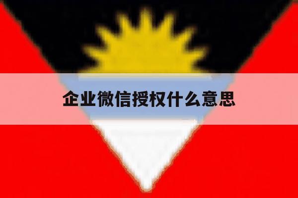 企业微信授权什么意思 企业微信授权什么意思