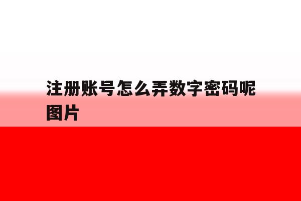 注册账号怎么弄数字密码呢图片