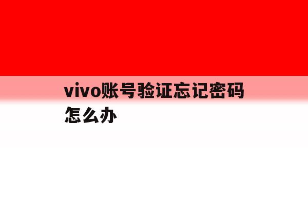 vivo账号验证忘记密码怎么办 vivo账号验证忘记密码怎么办