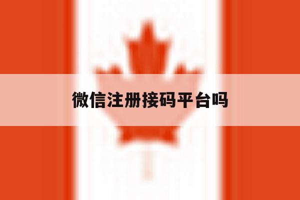 微信注册接码平台吗