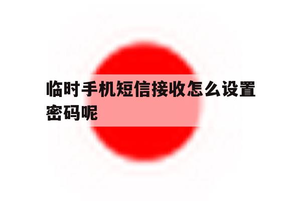 临时手机短信接收怎么设置密码呢 临时手机短信接收怎么设置密码呢