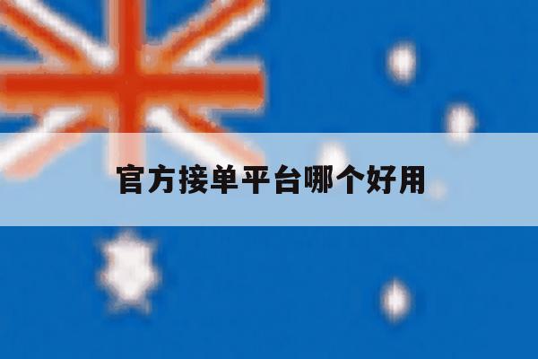 官方接单平台哪个好用 官方接单平台哪个好用