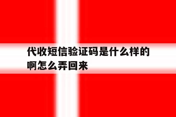 代收短信验证码是什么样的啊怎么弄回来 代收短信验证码是什么样的啊怎么弄回来