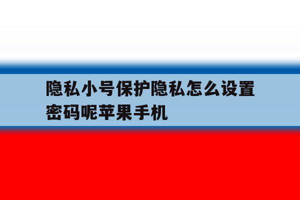 隐私小号保护隐私怎么设置密码呢苹果手机的简单介绍 隐私小号保护隐私怎么设置密码呢苹果手机的简单介绍