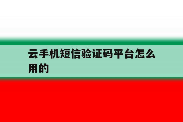 云手机短信验证码平台怎么用的 云手机短信验证码平台怎么用的