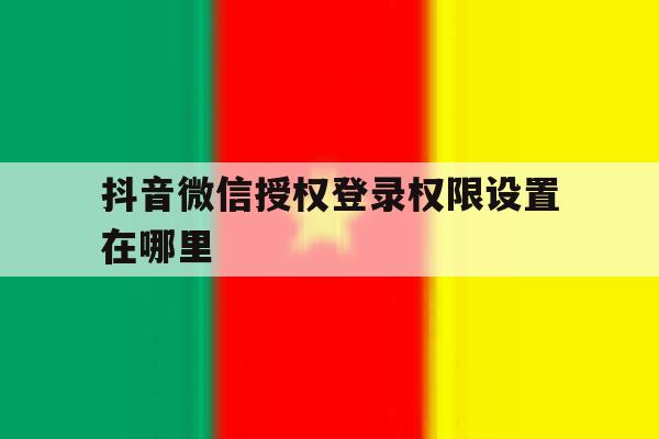 抖音微信授权登录权限设置在哪里