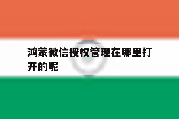 鸿蒙微信授权管理在哪里打开的呢 鸿蒙微信授权管理在哪里打开的呢